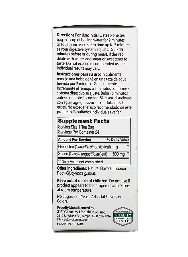 21st CENTURY Herbal Slimming Tea, Green Tea, 24 Tea Bags 45g - Image 2